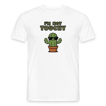 Cactus with sunglasses – I'm Not Touchy - Men's T-Shirt - white - Front - AI Model Male 178 dark (178cm)