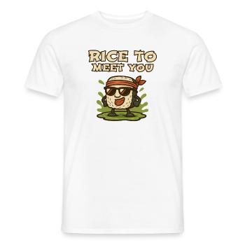 Riz pour te rencontrer Riz de dessins animés - T-shirt homme - blanc - Devant - AI Model Male 178 dark (178cm)