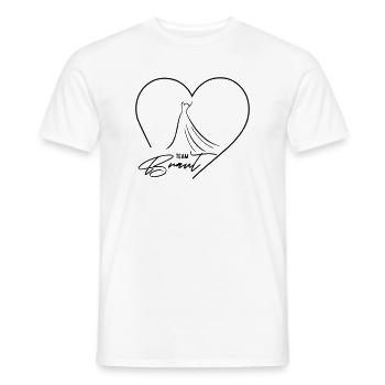 Team Braut! Herz & Brautkleid, personalisierbar - Männer T-Shirt - Weiß - Vorne - AI Model Male 178 dark (178cm)