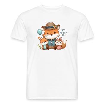 Mignonne fête des pères en famille - T-shirt homme - blanc - Devant - AI Model Male 178 dark (178cm)