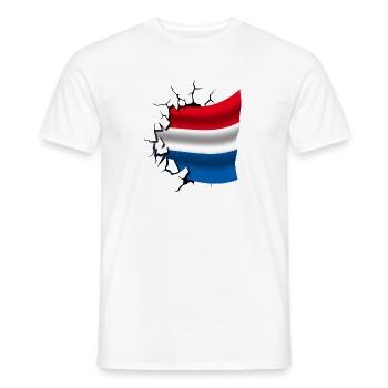 Bandera de Paises Bajos - Pays-Bas - Drapeau - T-shirt homme - blanc - Devant - AI Model Male 178 dark (178cm)