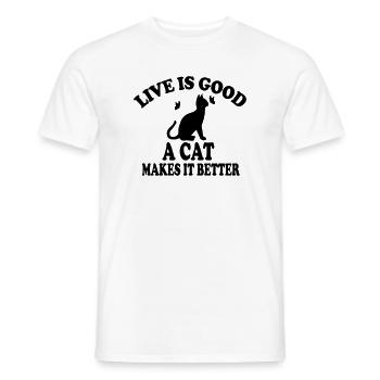 La vie de chat est belle - T-shirt homme - blanc - Devant - AI Model Male 178 dark (178cm)