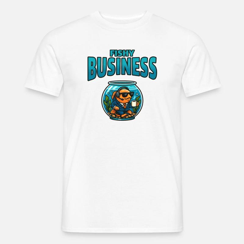 Fischgeschäft im Aquarium - Männer T-Shirt - Weiß