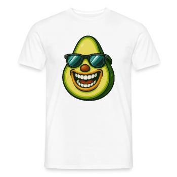 Coole Avocado mit Sonnenbrille Sommer Veggie Spaß - Männer T-Shirt - Weiß - Vorne - AI Model Male 178 dark (178cm)