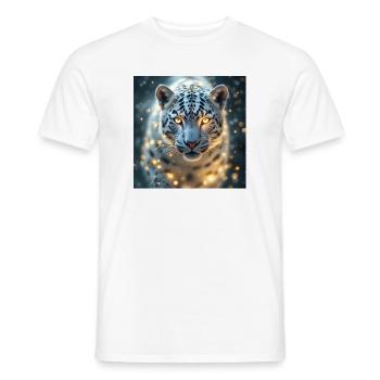 Animal Totem Léopard Blanc - T-shirt homme - blanc - Devant - AI Model Male 178 dark (178cm)