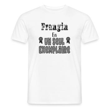 Frangin En Un Seul Exemplaire - T-shirt homme - blanc - Devant - AI Model Male 178 dark (178cm)