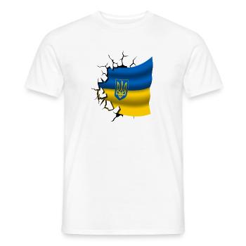 Flagge der Ukraine - Ukraine - Flagge Broken Design - Männer T-Shirt - Weiß - Vorne - AI Model Male 178 dark (178cm)