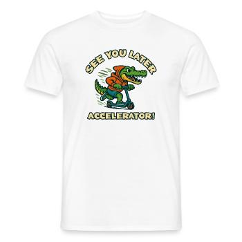 Crocodile en scooter - T-shirt homme - blanc - Devant - AI Model Male 178 dark (178cm)