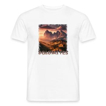 Beautiful Dolomites Hike Tyrol Sunset - Men's T-Shirt - white - Front - AI Model Male 178 dark (178cm)