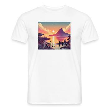 Île de Jeju Corée Vent Volcan Coucher de soleil Vacances Asie - T-shirt homme - blanc - Devant - AI Model Male 178 dark (178cm)