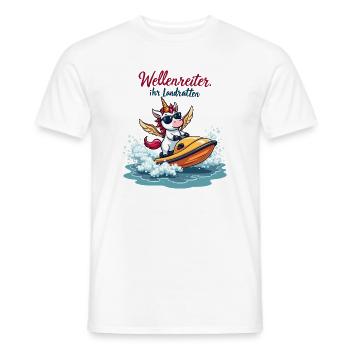 Surfeur Licorne - T-shirt homme - blanc - Devant - AI Model Male 178 dark (178cm)