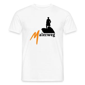 Malerweg Elbe Sandstone Mountains Saxon Switzerland - Men's T-Shirt - white - Front - AI Model Male 178 dark (178cm)