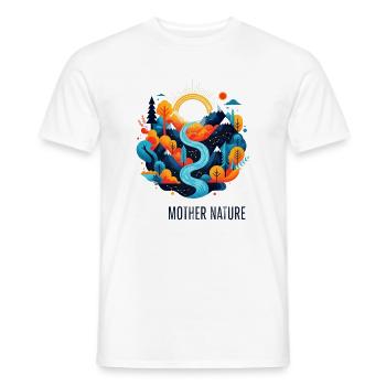 Mother Nature | Colourful landscape in the flat - Men's T-Shirt - white - Front - AI Model Male 178 dark (178cm)