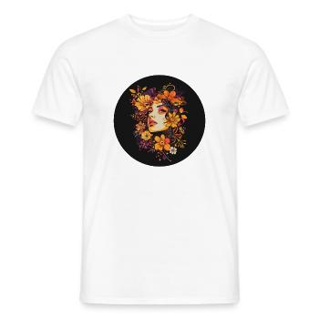 Woman Head Flowers International Women's Day Creative Abstract - Men's T-Shirt - white - Front - AI Model Male 178 dark (178cm)