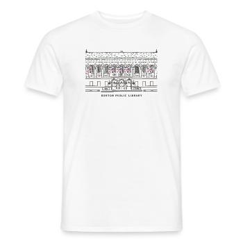 Boston, Drawing Public Library, États-Unis - T-shirt homme - blanc - Devant - AI Model Male 178 dark (178cm)