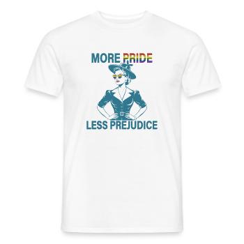 Plus de fierté moins de préjugés Mois de la fierté LGBTQ - T-shirt homme - blanc - Devant - AI Model Male 178 dark (178cm)