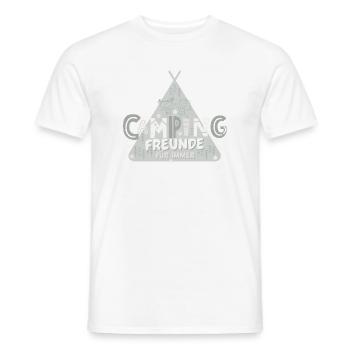 Campingfreunde für immer. Beste Camping Freunde - Männer T-Shirt - Weiß - Vorne - AI Model Male 178 dark (178cm)