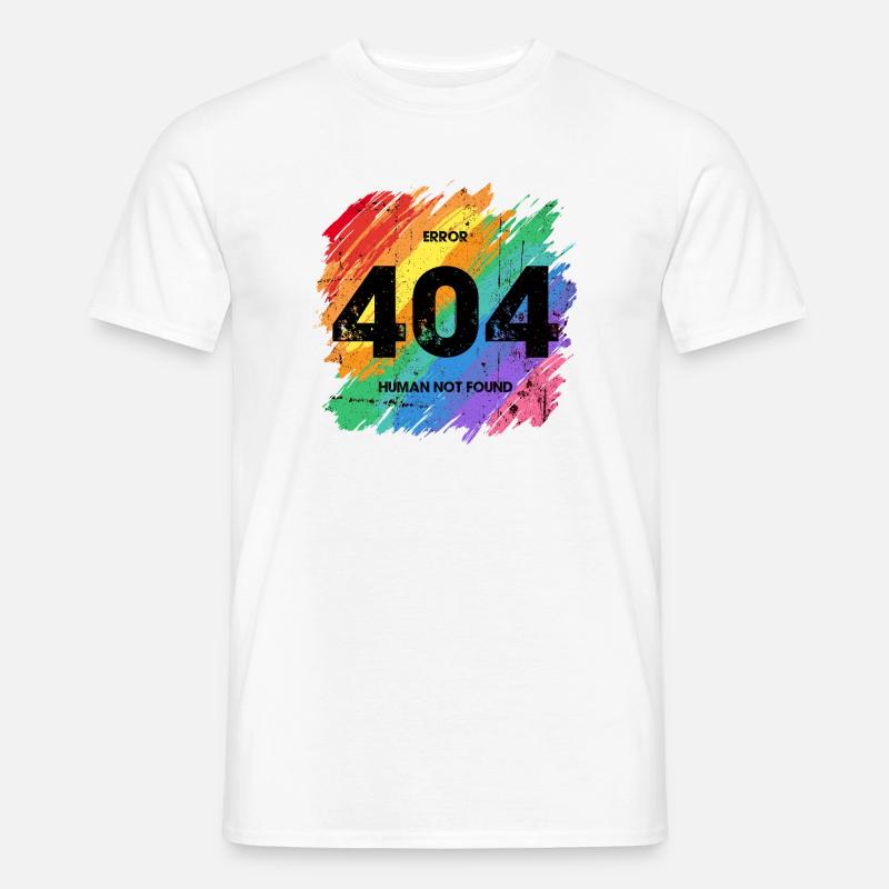Lebendiger Regenbogen Fehler 404 Design - Männer T-Shirt - Weiß