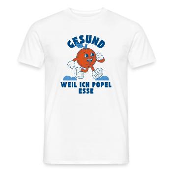 Gesund, weil ich Popel esse – frecher Spruch - Männer T-Shirt - Weiß - Vorne - AI Model Male 178 dark (178cm)