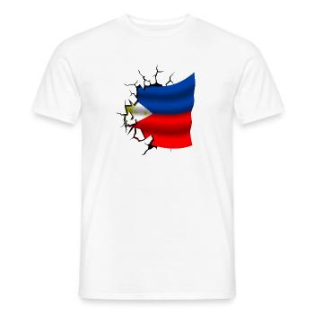 Philippine - Flagge gebrochen - Männer T-Shirt - Weiß - Vorne - AI Model Male 178 dark (178cm)