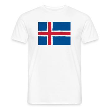 Flag of Iceland - Men's T-Shirt - white - Front - AI Model Male 178 dark (178cm)