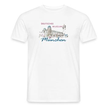 Munich Deutsches Museum Dessin à la main - T-shirt homme - blanc - Devant - AI Model Male 178 dark (178cm)