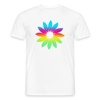 Blume Blätter Regenbogen Farben - Männer T-Shirt - Weiß - Vorne - AI Model Male 178 dark (178cm)