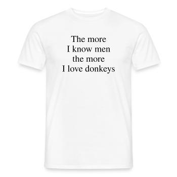 The More I Love Donkeys - Men's T-Shirt - white - Front - AI Model Male 178 dark (178cm)