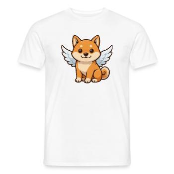 Süßer Shiba Inu Engel Cartoon Hund Zufriedenheit - Männer T-Shirt - Weiß - Vorne - AI Model Male 178 dark (178cm)