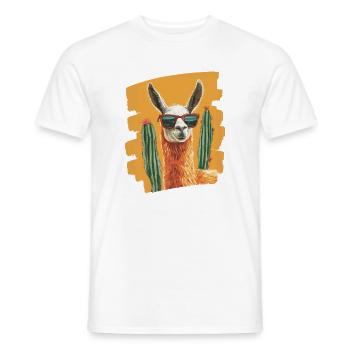 Lama drôle Alpaga Lama Lama Animal Cadeau - T-shirt homme - blanc - Devant - AI Model Male 178 dark (178cm)