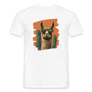 Lustiges Lama Alpaka Llama Tier Geschenk - Männer T-Shirt - Weiß - Vorne - AI Model Male 178 dark (178cm)