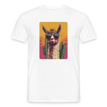 Lustiges Lama Alpaka Llama Tier Geschenk - Männer T-Shirt - Weiß - Vorne - AI Model Male 178 dark (178cm)