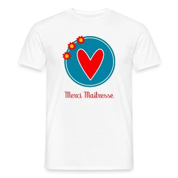 MISTRESS. MASTER. THANK YOU. THANK YOU MISTRESS. GIFT. - Men's T-Shirt - white - Front - AI Model Male 178 dark (178cm)