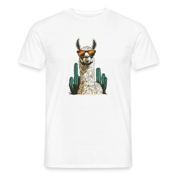 Lama drôle Alpaga Lama Lama Animal Cadeau - T-shirt homme - blanc - Devant - AI Model Male 178 dark (178cm)