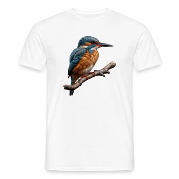 Illustration de nature de martin-pêcheur vif - T-shirt homme - blanc - Devant - AI Model Male 178 dark (178cm)