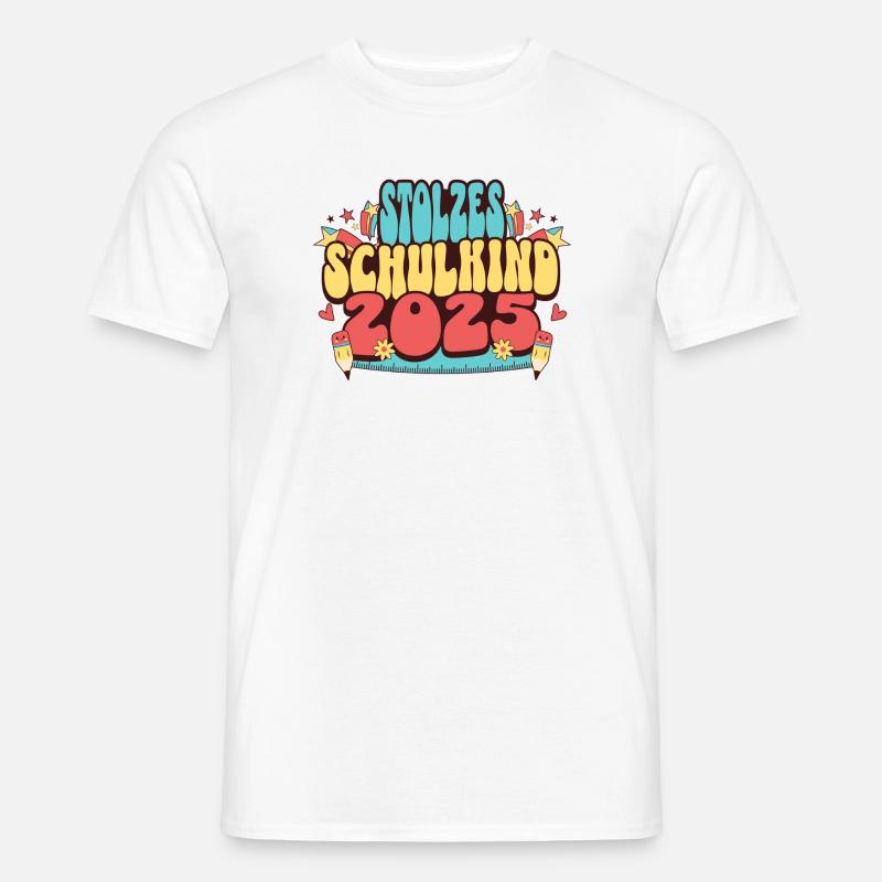 Stolzes Schulkind 2025 - Männer T-Shirt - Weiß