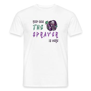 Keep Calm – Le pulvérisateur - T-shirt homme - blanc - Devant - AI Model Male 178 dark (178cm)