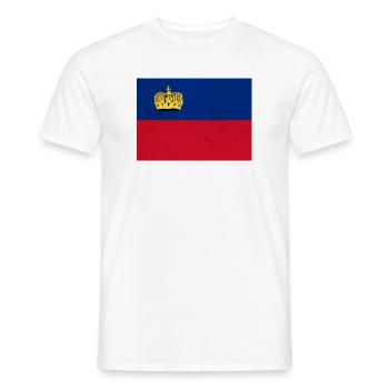 Flagge von Liechtenstein - Männer T-Shirt - Weiß - Vorne - AI Model Male 178 dark (178cm)