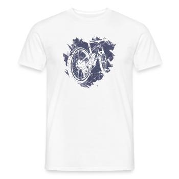Retro Bicycle Gear Illustration - Men's T-Shirt - white - Front - AI Model Male 178 dark (178cm)