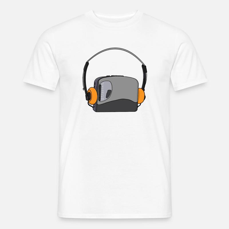 Cooler tragbarer Kassetten-Audio-Player - Männer T-Shirt - Weiß
