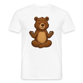 Süßer Bär Yoga Entspannung Chill Meditation Relax - Männer T-Shirt - Weiß - Vorne - AI Model Male 178 dark (178cm)