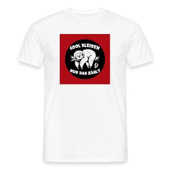 Cool bleiben immer mit der Ruhe lustiges Faultier - Männer T-Shirt - Weiß - Vorne - AI Model Male 178 dark (178cm)