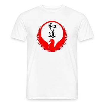Wado-Ryu Taube Emblem mit schwarzen Kanji - Männer T-Shirt - Weiß - Vorne - AI Model Male 178 dark (178cm)