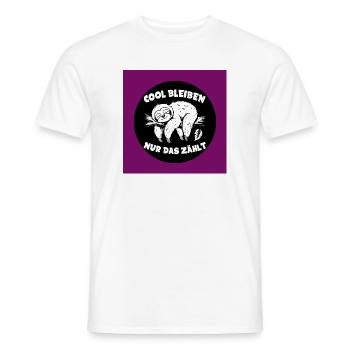 Cool bleiben immer mit der Ruhe lustiges Faultier - Männer T-Shirt - Weiß - Vorne - AI Model Male 178 dark (178cm)