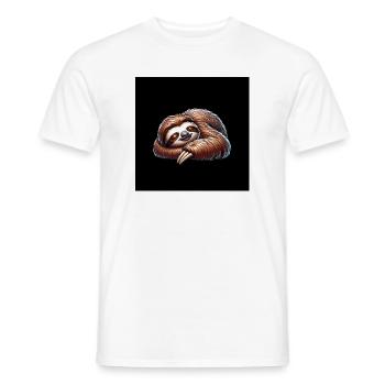 Stay cool always with the calm funny sloth - Men's T-Shirt - white - Front - AI Model Male 178 dark (178cm)