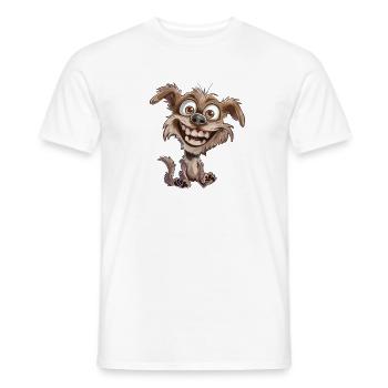 Un chien de dessin animé riant - T-shirt homme - blanc - Devant - AI Model Male 178 dark (178cm)