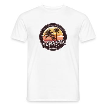 Monastir Palmen Vintage Design - Männer T-Shirt - Weiß - Vorne - AI Model Male 178 dark (178cm)