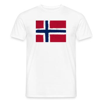 Flagge von Norwegen - Männer T-Shirt - Weiß - Vorne - AI Model Male 178 dark (178cm)