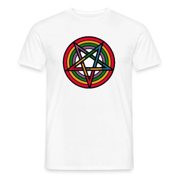 Rainbowpentagram - Men's T-Shirt - white - Front - AI Model Male 178 dark (178cm)