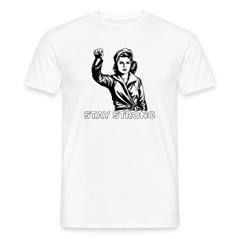 Restez forts – Solidarité avec l’Ukraine - T-shirt homme - blanc - Devant - AI Model Male 178 dark (178cm)
